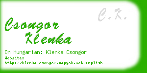 csongor klenka business card